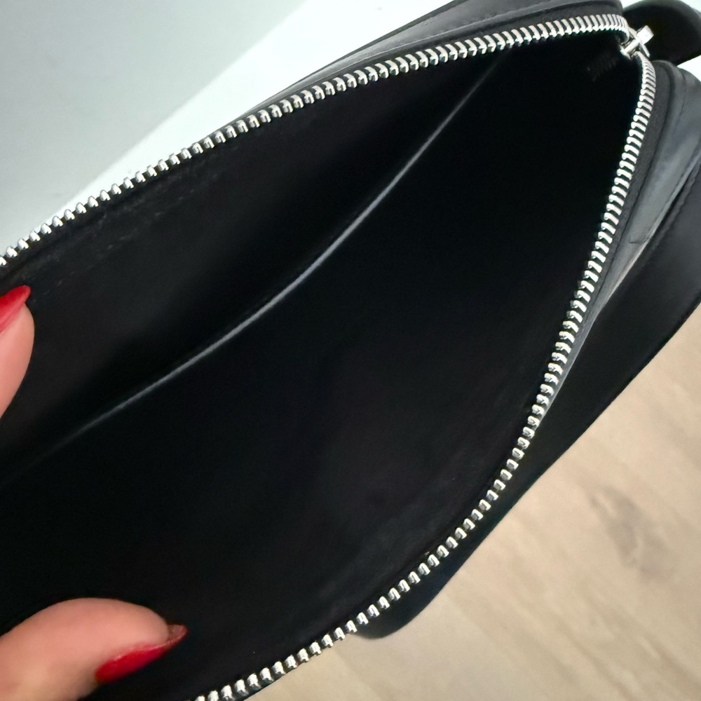 CELINE HOMME Black White Logo Leather Shoulder Messenger Crossbody Bag LIKE NEW - Picture 6 of 10